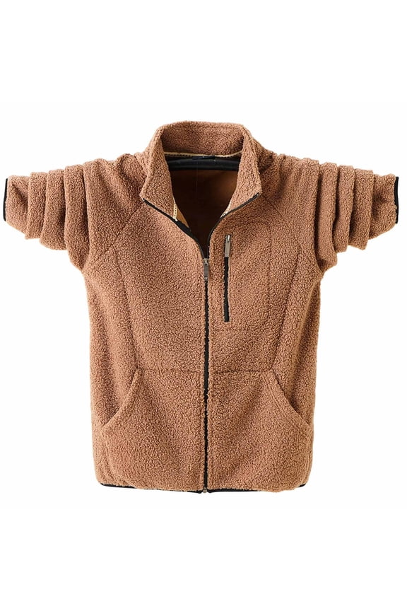 Men's Teddy Fleece Cold-Weather Outdoor Full Zip Jacket Wind Protection