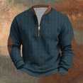 thumbnail image 1 of Kalauyu Men's Textured Sweatshirt Thermal Elbow Patches Pullover Fall Winter, 1 of 6