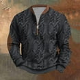 thumbnail image 1 of Kalauyu Men's Textured Sweatshirt Thermal Elbow Patches Pullover Fall Winter, 1 of 6