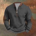 thumbnail image 1 of Kalauyu Men's Textured Sweatshirt Thermal Elbow Patches Pullover Fall Winter, 1 of 6