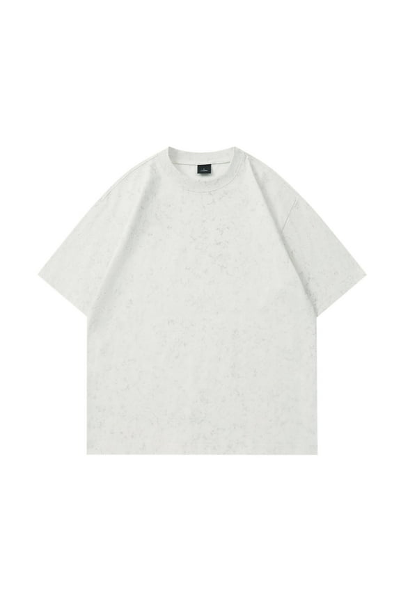 Men's Tie-dye Cotton T-Shirts Loose Fit Vintage Washed Tee Unisex Short Sleeve Casual Shirts Tops