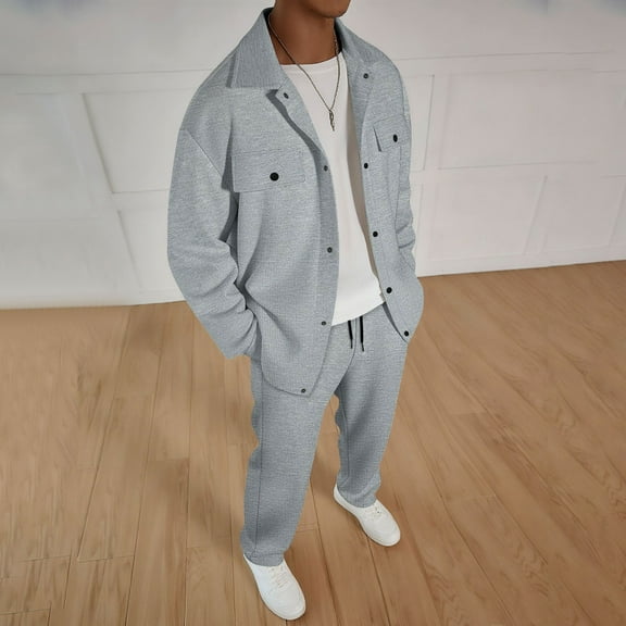 Kalauyu Men's Tracksuits Casual Sweatsuit 2 Piece Full Zip Sweatshirt and Sweatpants Set Athletic Jogging Suit