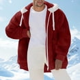 thumbnail image 1 of Kalauyu Men's Winter Fuzzy Fleece Jacket Hooded Color Block Patchwork Cardigan Coats Outerwear with Pockets, 1 of 6