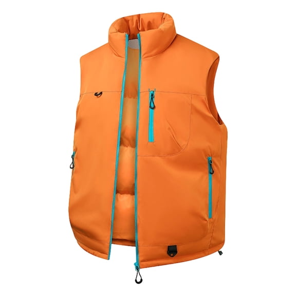 Kalauyu Men's Winter Warm Outdoor Padded Puffer Vest Thick Fleece Lined Sleeveless Jacket
