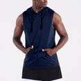 thumbnail image 1 of Kalauyu Men's Workout Hooded Tank Tops Sports Training Sleeveless Gym Hoodies Bodybuilding Cut Off Muscle Shirts, 1 of 8
