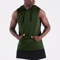 thumbnail image 1 of Kalauyu Men's Workout Hooded Tank Tops Sports Training Sleeveless Gym Hoodies Bodybuilding Cut Off Muscle Shirts, 1 of 8