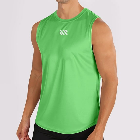 Kalauyu Men's Workout Swim Sleeveless Shirts Quick Dry Beach Pool Tech Running Athletic Exercise Muscle Tank Top Big and Tall