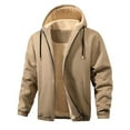 thumbnail image 1 of Kalauyu Men's Zip Up Sherpa Lined Hoodies Thick Fleece Heavyweight Jacket Windproof Thermal Zipper Sweatshirt, 1 of 8