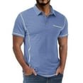 thumbnail image 1 of Kalauyu Mens Athletic Short Sleeve Lapel Shirts Casual Golf Shirts Buttons Collared Solid Summer T Shirts, 1 of 6