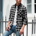thumbnail image 1 of Kalauyu Mens Button Down Shirts Regular Fit Long Sleeve Casual Plaid Flannel Shirt, 1 of 8