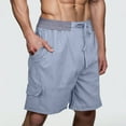thumbnail image 1 of Kalauyu Mens Casual Shorts Drawstring Summer Beach Elastic Waist Straight Half Shorts, 1 of 8