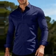 thumbnail image 1 of Kalauyu Mens Double Pocket Long Sleeve Slim Fit Button Down Dress Shirt Top for Business Casual and Office Wear, 1 of 6