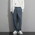 thumbnail image 1 of Kalauyu Mens Dress Pants Solid Color Trousers Classic Business Casual Wedding Suit Pants, 1 of 8