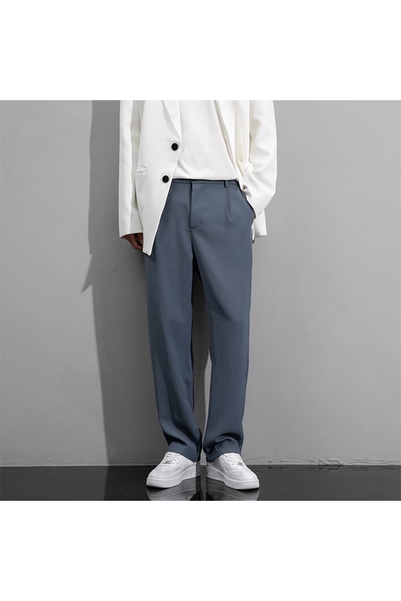 Mens Dress Pants Solid Color Trousers Classic Business Casual Wedding Suit Pants
