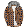 thumbnail image 1 of Kalauyu Mens Flannel Hoodie Shirt Casual Button Down Plaid Jacket Shirts Stylish Long Sleeve Shirts with Pocket, 1 of 5