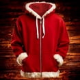 thumbnail image 1 of Kalauyu Mens Full Zip Christmas Colorblock Jacket Long Sleeve Santa Themed Holiday Fleece Outerwear with Front Pocket Casual Warm Winter Coat, 1 of 7