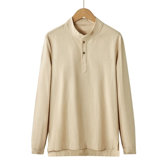 Kalauyu Mens Henley Shirt Long Sleeve Casual Premium Slim Fit Shirts Lightweight Thin Fabric