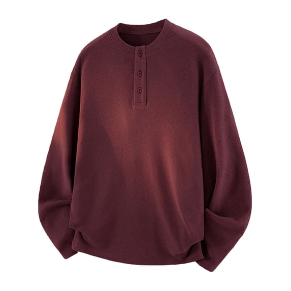 Kalauyu Mens Henley Shirts Thermal Base Layer Stretch Long Sleeve Solid Button Pullover