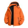 thumbnail image 1 of Kalauyu Mens Hood Windproof Rain Jacket Lined Drawstring with Multi Flap Pocket Water Resistant Hiking Daily Spring Fall Outdoor Coat Tops, 1 of 6