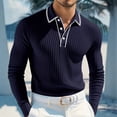 thumbnail image 1 of Kalauyu Mens Knit Lapel Sweaters Long Sleeve Vintage Turndown Collar Casual Dress Pullover Old Money Tops, 1 of 7