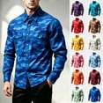 thumbnail image 1 of Kalauyu Mens Long Sleeve Camo Print Shirts Turn Down Collar Loose Casual Outdoor Work Tops with Chest Pockets, 1 of 4