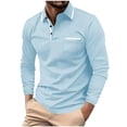 thumbnail image 1 of Kalauyu Mens Long Sleeve Lapel Shirts Casual Button Stylish Tops Collared Fashion Spring Fall T Shirts with Pocket, 1 of 2