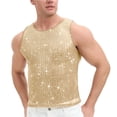 thumbnail image 1 of Kalauyu Mens Mesh Tank Top Vertical Striped Rhinestone Sleeveless See Through Party Shirt, 1 of 6
