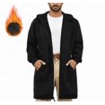 thumbnail image 1 of Kalauyu Mens Mid Length Full Zip Hooded Cardigan Long Sleeve Loose Casual Fleece Jacket with Front Pocket Solid Outwear Jackets, 1 of 7