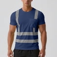 thumbnail image 1 of Kalauyu Mens Round Neck Neon Reflective Safety T-Shirt Unisex Work Top with Pocket Construction, 1 of 8
