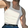 thumbnail image 1 of Kalauyu Mens Round Neck Sleeveless Retro Narrow Strap Ribbed Tank Top for Casual Streetwear, 1 of 4