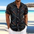 thumbnail image 1 of Kalauyu Mens Short Sleeve Button Down Shirts Wrinkle Free Dress Shirts Casual Print Shirt, 1 of 6