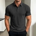 thumbnail image 1 of Kalauyu Mens Short Sleeve Work Shirts Turn Down Collar Button Up Tee Summer Casual Golf Solid Color Tops, 1 of 8