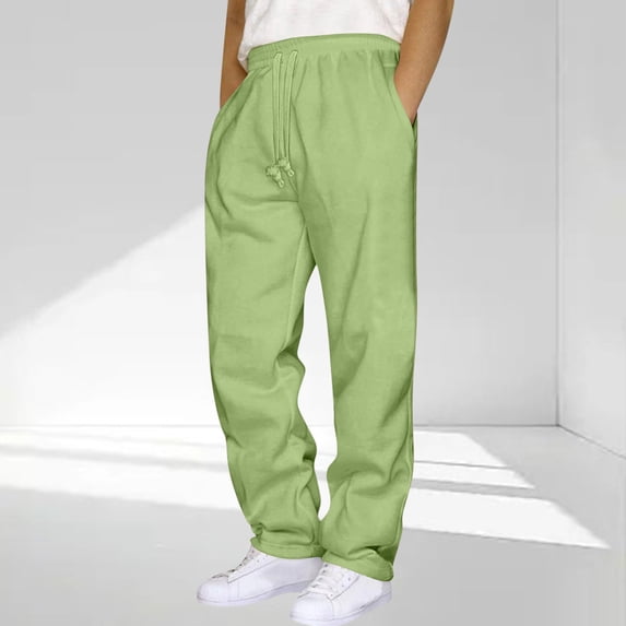Kalauyu Mens Sweatpants Drawstring Casual Hiking Pants Joggers Athletic Trousers Loose Straight Pants for Men