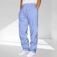 thumbnail image 1 of Kalauyu Mens Sweatpants Drawstring Casual Hiking Pants Joggers Athletic Trousers Loose Straight Pants for Men, 1 of 5