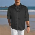 thumbnail image 1 of Kalauyu Mens Tuxedo Shirt Button Down Long Sleeve Shirts Tops with Ruffle Collar, 1 of 6