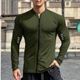 thumbnail image 1 of Kalauyu Mens UPF 50+ Rash Guard Zipper Shirts Long Sleeve Zip Up Sun Protection Beach Shirts Quick Dry, 1 of 5