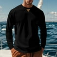 thumbnail image 1 of Kalauyu Mens Waffle Crewneck Shirts Regular Fit Long Sleeve Fall Spring Casual T-Shirt, 1 of 5