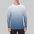 thumbnail image 1 of Kalauyu Round Neck Gradient Color Long Sleeve for Men Athletic Moisture Wicking Top for Running, 1 of 5