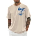 thumbnail image 1 of Kalauyu Round Neck Graphic Tees for Men Summer Short Sleeve T-Shirt Basis Tops Shirt Men's Crewneck Summer Beach Hawaiian Shirts, 1 of 5