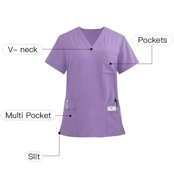 Kalauyu Scrubs for Men Tuckable V-Neck Nursing Scrub Top with Chest Pocket, Easy Care 2-Way Stretch Fabric