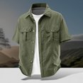 thumbnail image 1 of Kalauyu Short Sleeve Button Down Shirts for Men Turn Down Collar with Chest Pocket Lightweight Quick Dry Outdoor Work Shirts, 1 of 5
