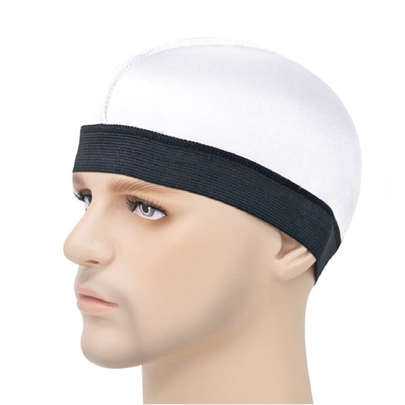 Kalauyu Stretch HeadWrap for Men Durag Sleep Cap with Elastic Band One Size Fits Most
