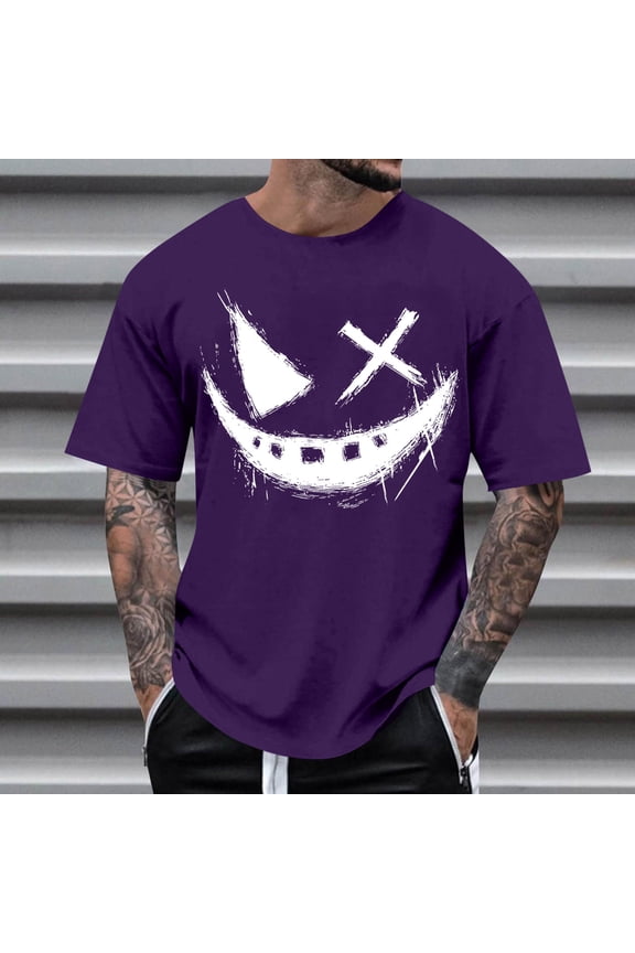 Summer Men's T-Shirt - Modern Fitted Graphic Soft Stylish Crewneck Short Sleeve Tees for Guys