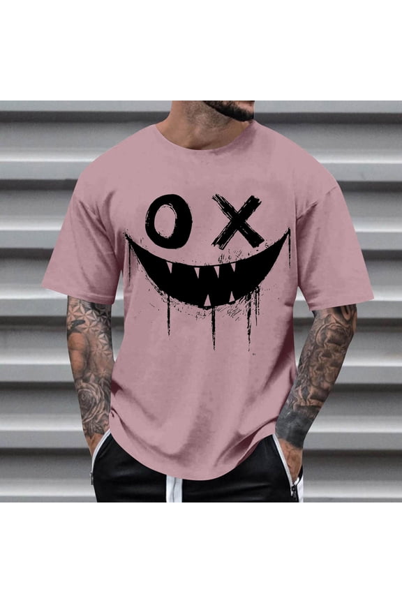 Summer Men's T-Shirt - Modern Fitted Graphic Soft Stylish Crewneck Short Sleeve Tees for Guys