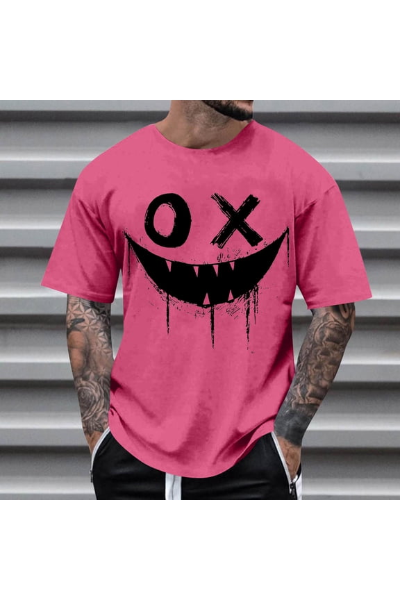 Summer Men's T-Shirt - Modern Fitted Graphic Soft Stylish Crewneck Short Sleeve Tees for Guys