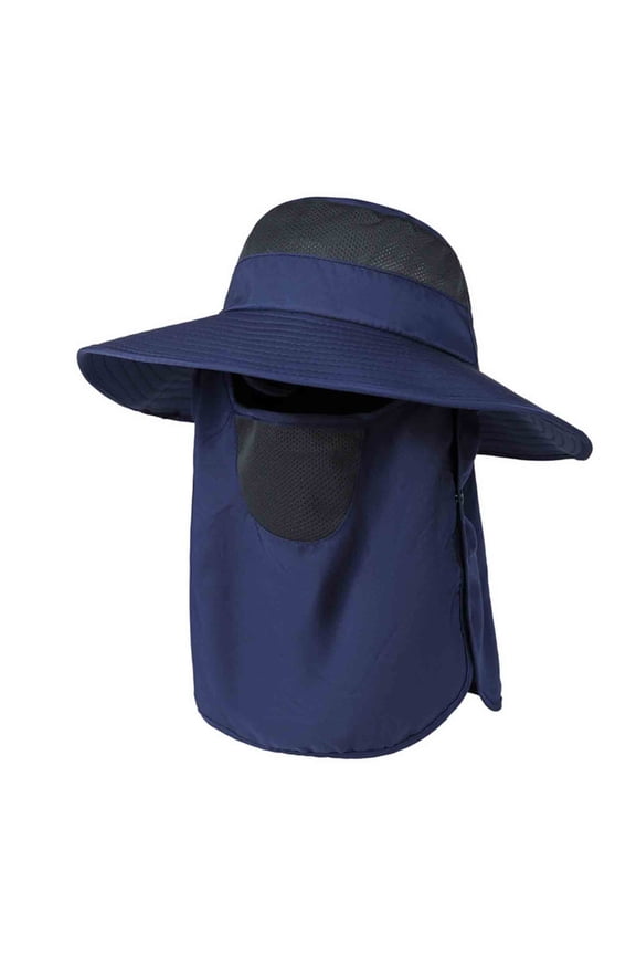 Sun Protection Hat UPF 50+ with Neck Flap and Face Cover Wide Brim Fishing and Outdoor Activities Hat