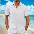 thumbnail image 1 of Kalauyu Turn Down Collar Short Sleeve for Men Casual Button Up Shirt with Short Sleeve Regular Fit Solid Dress Shirt, 1 of 6