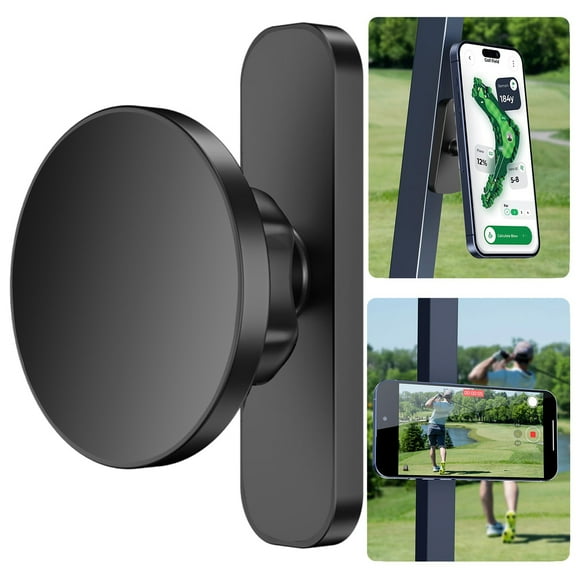 Kalcinty Magnetic Phone Holder for Golf Cart, Metal Base, 8 x N52-grade Magnets, Golf Cart Accessories Compatible with MagSafe iPhone 12-17 Series and Android, Fits EZGO, Club Car, Yamaha, Icon