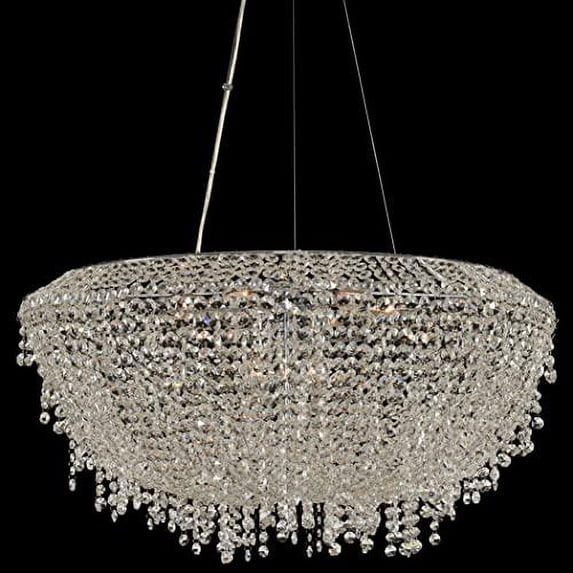 030852-010-FR001-Allegri Lighting-Massimo - Nine Light Pendant Chrome Finish with Firenze Clear Crystal