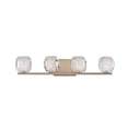 thumbnail image 1 of 302834SN-Kalco Lighting-Regent - 25 Inch 12W 4 LED Bath Vanity   Satin Nickel Finish with Clear Optic Glass, 1 of 3